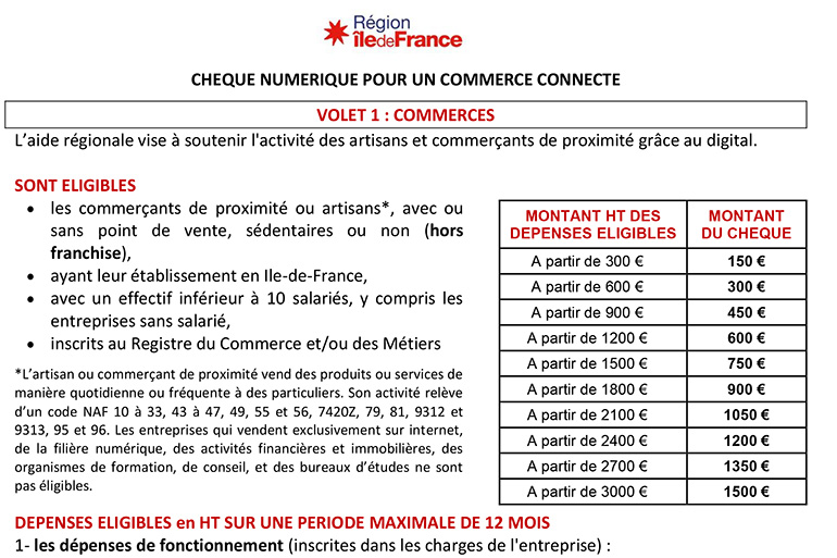 Illustration Le Chèque numérique pour un commerce connecté