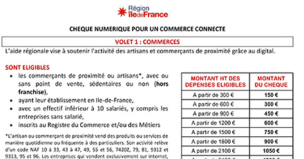 Chèque numérique pour un commerce connecté